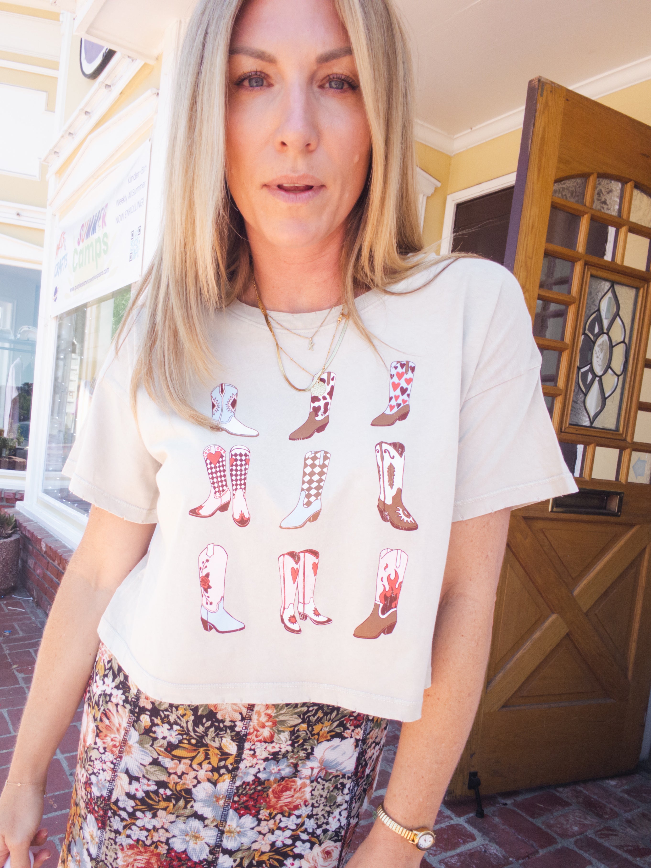 Put On Your Boots Cropped Tee