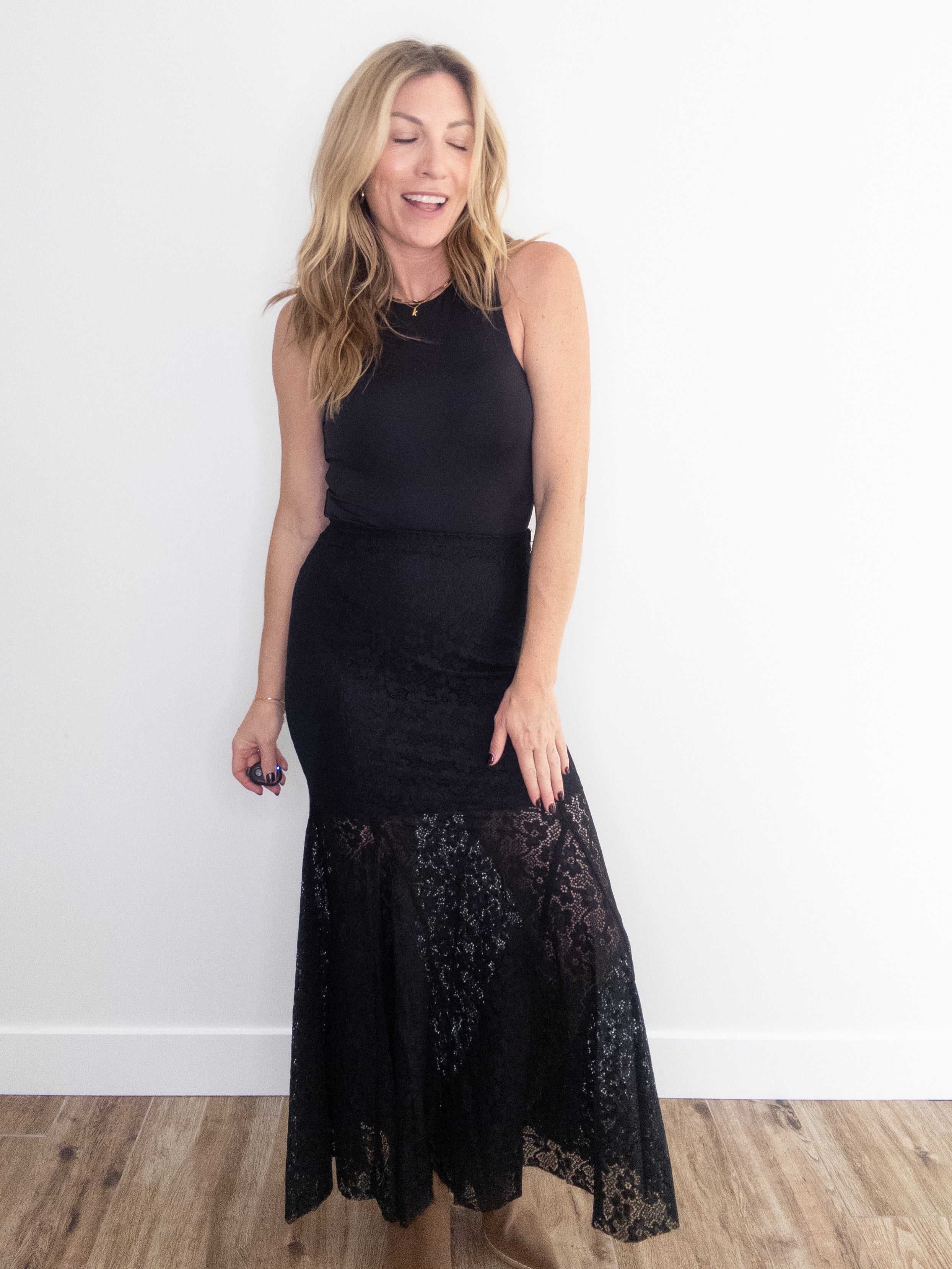 Noir Lace Maxi Skirt