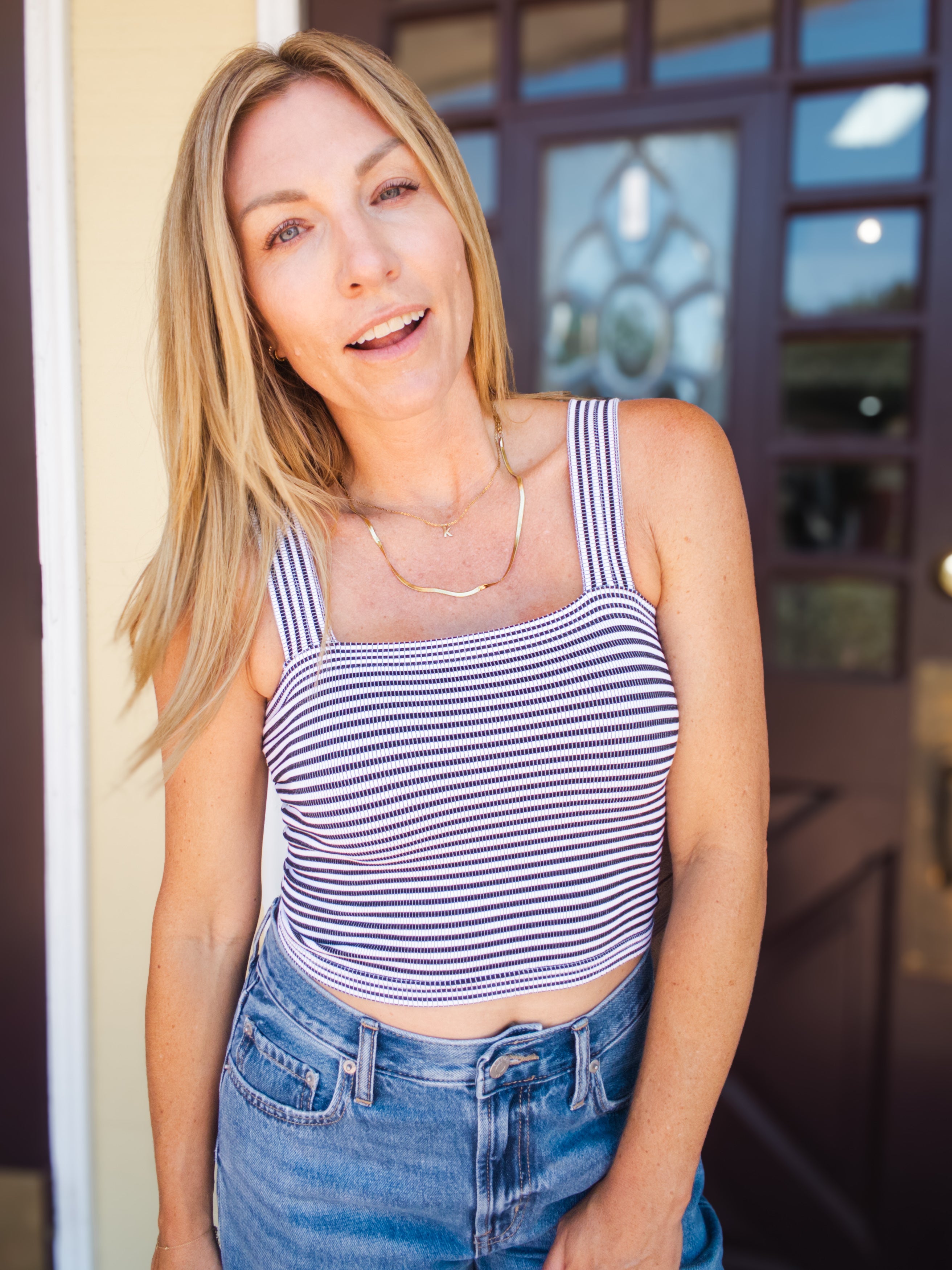 Modal Striped Square Top