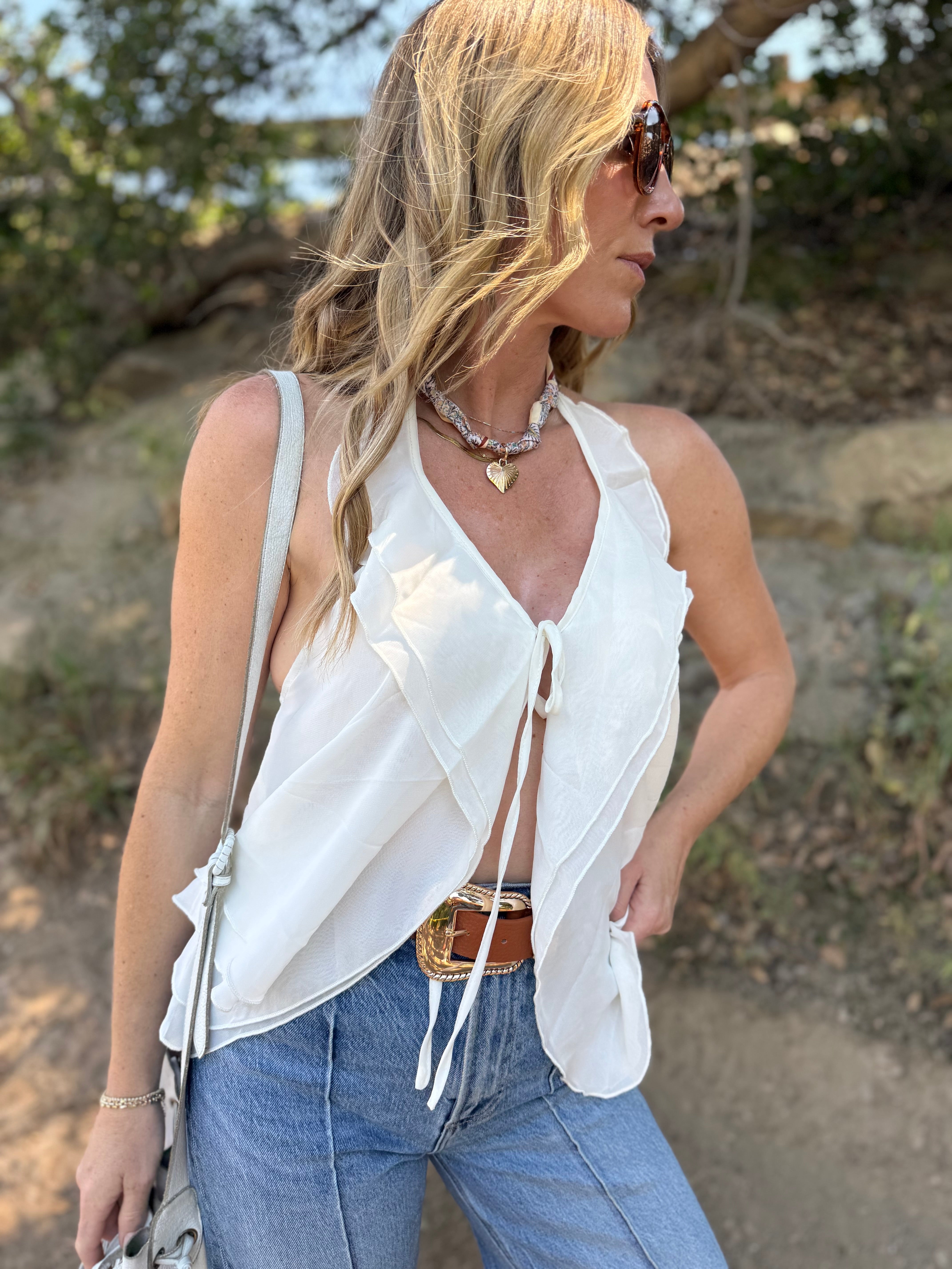 Cascade Ruffle Top