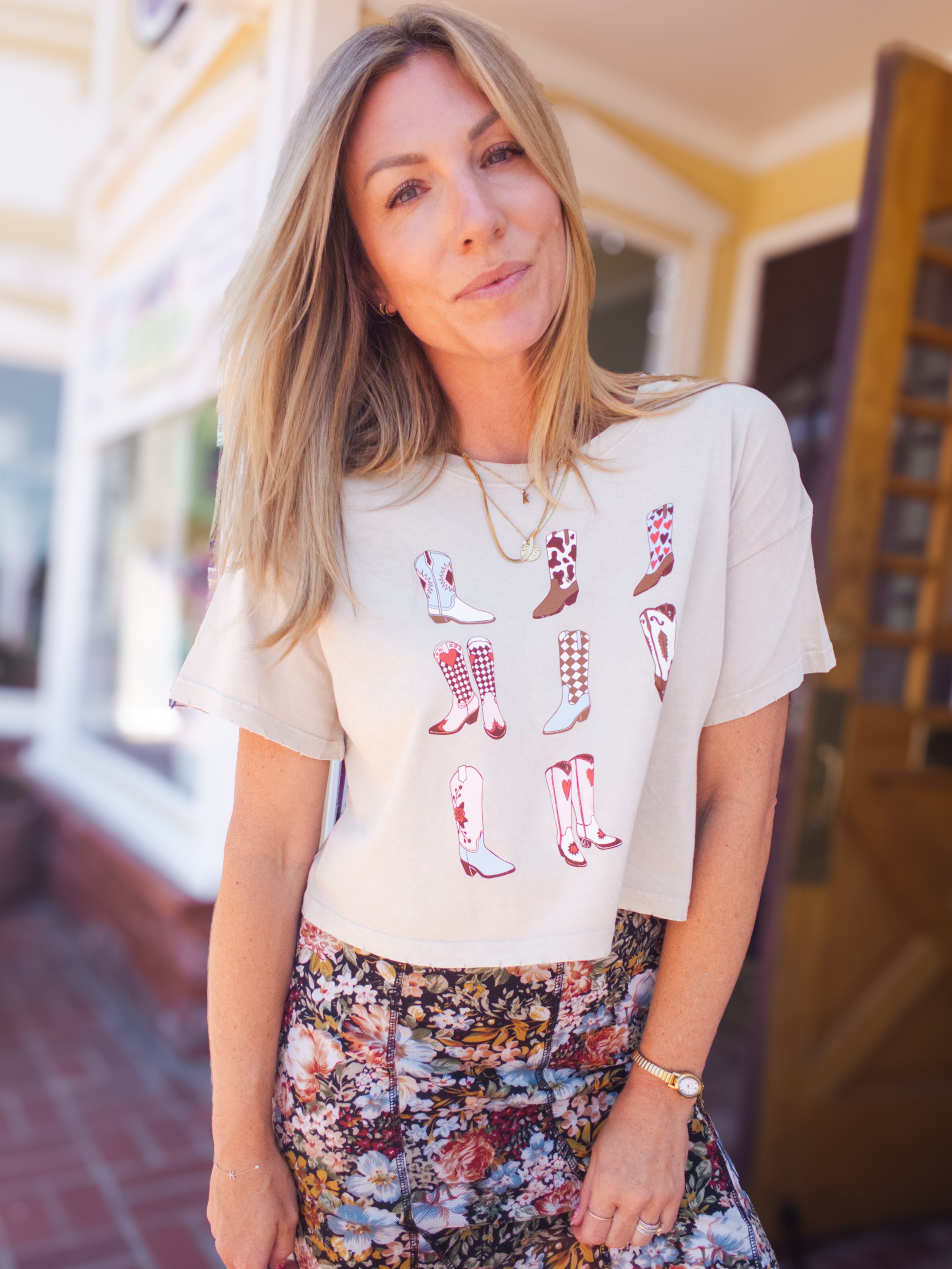 Put On Your Boots Cropped Tee