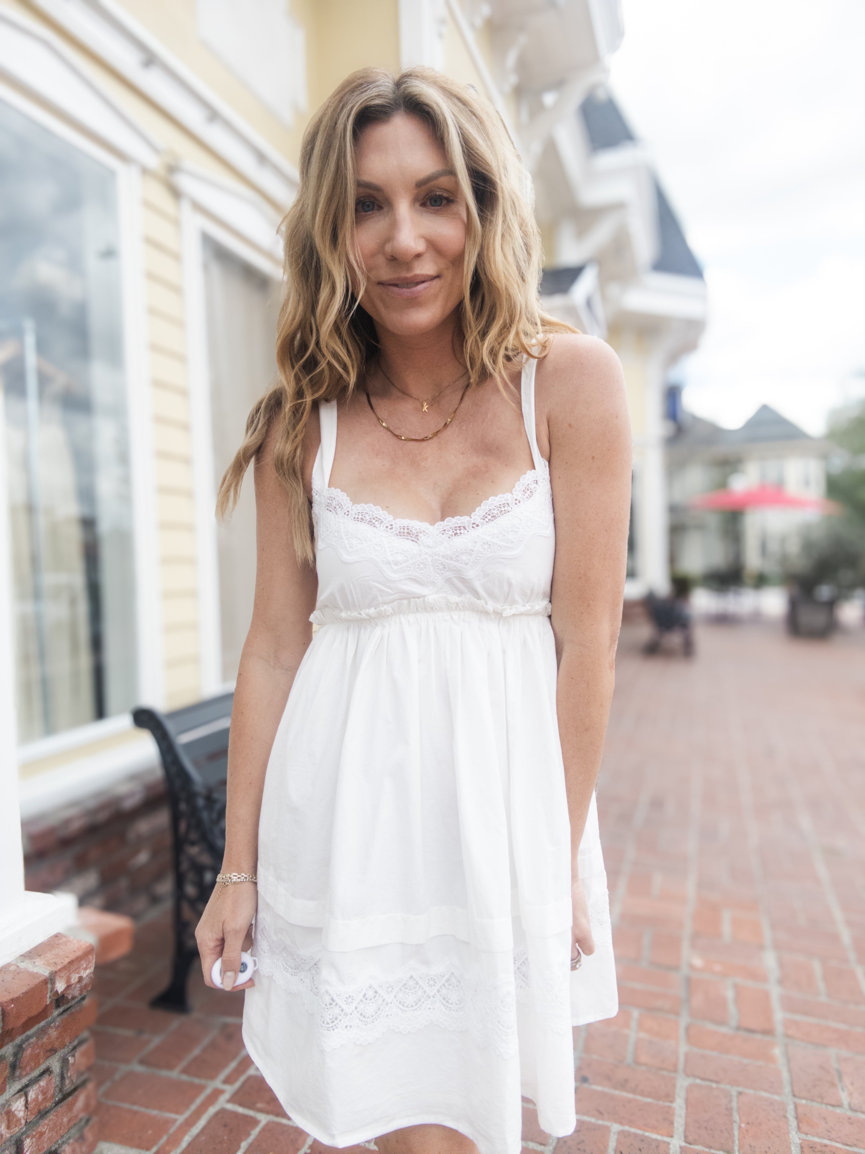 Lila Lace Eyelet Mini Dress