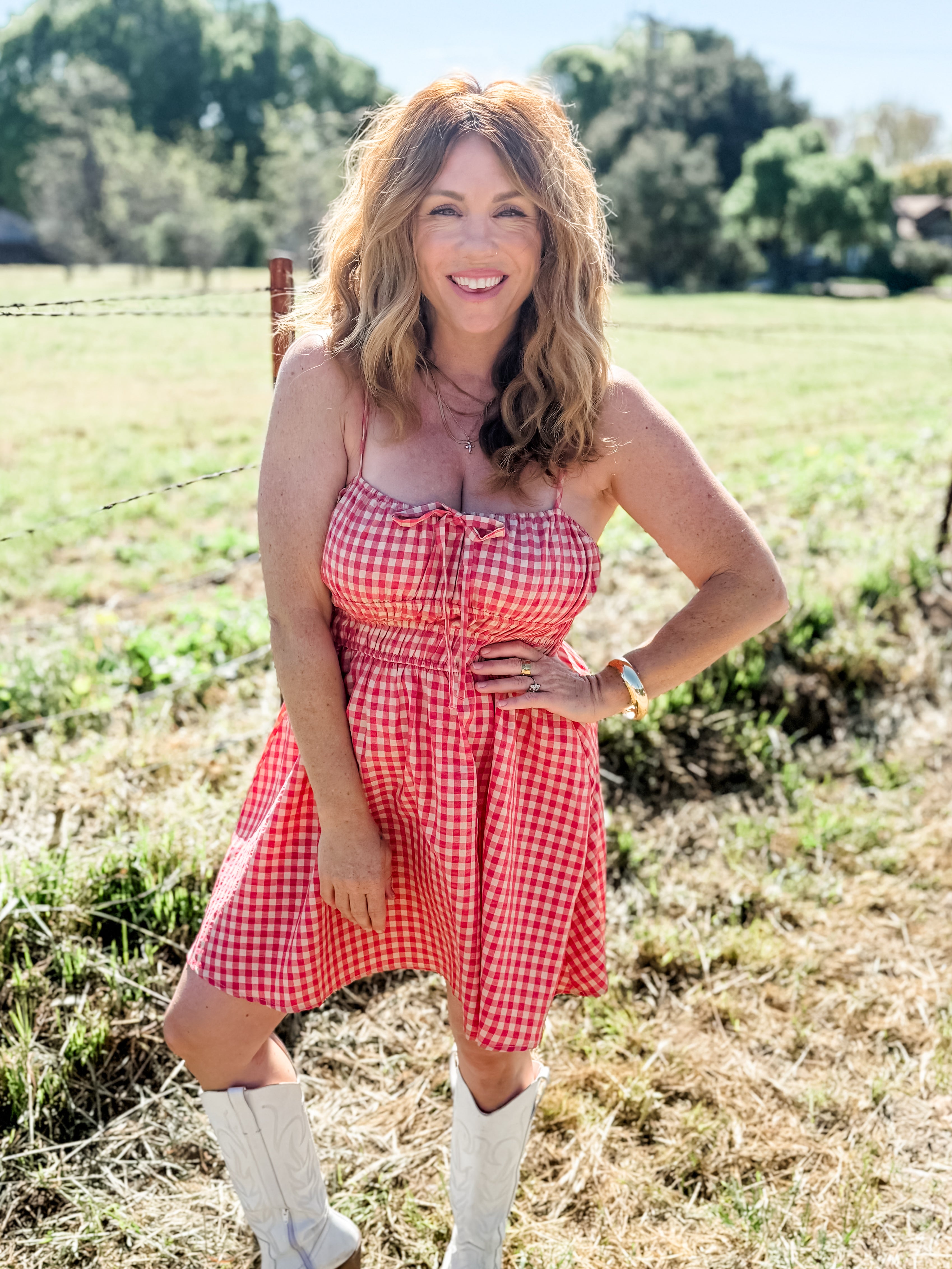 Cherry Basket Shirred Mini Dress