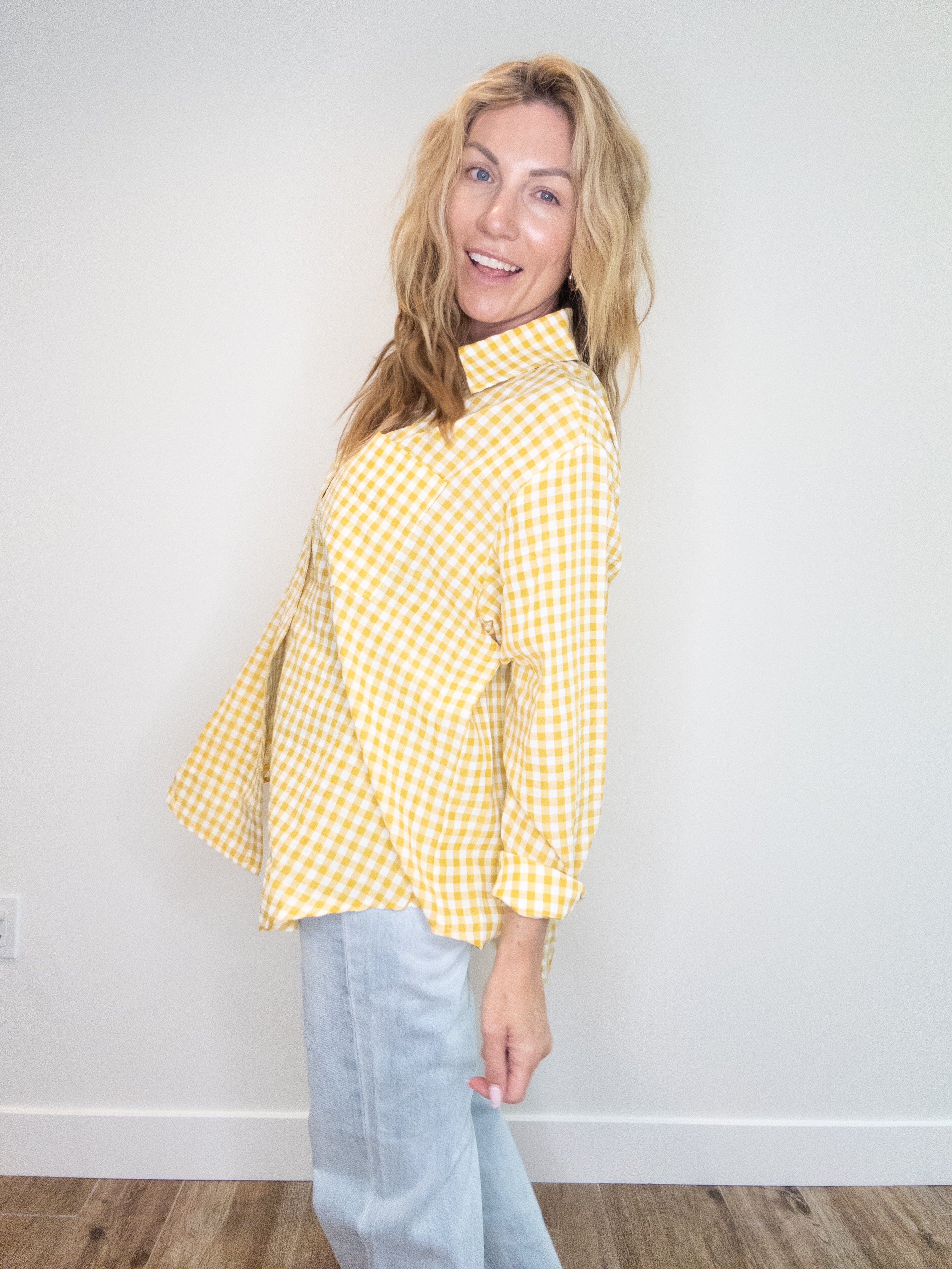 Fallen Leaf Gingham Long Sleeve