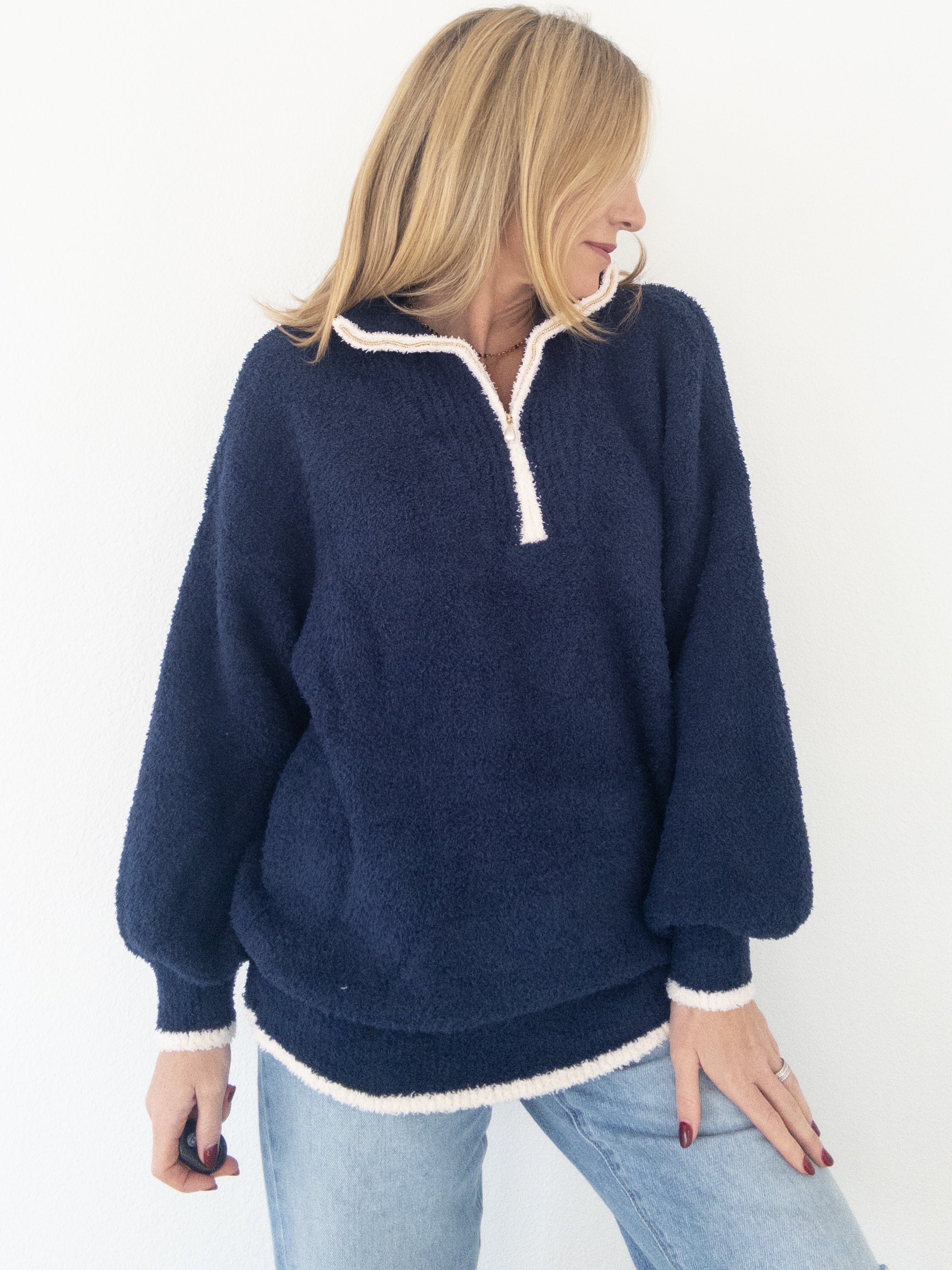 Janie Quarter Zip Sweater