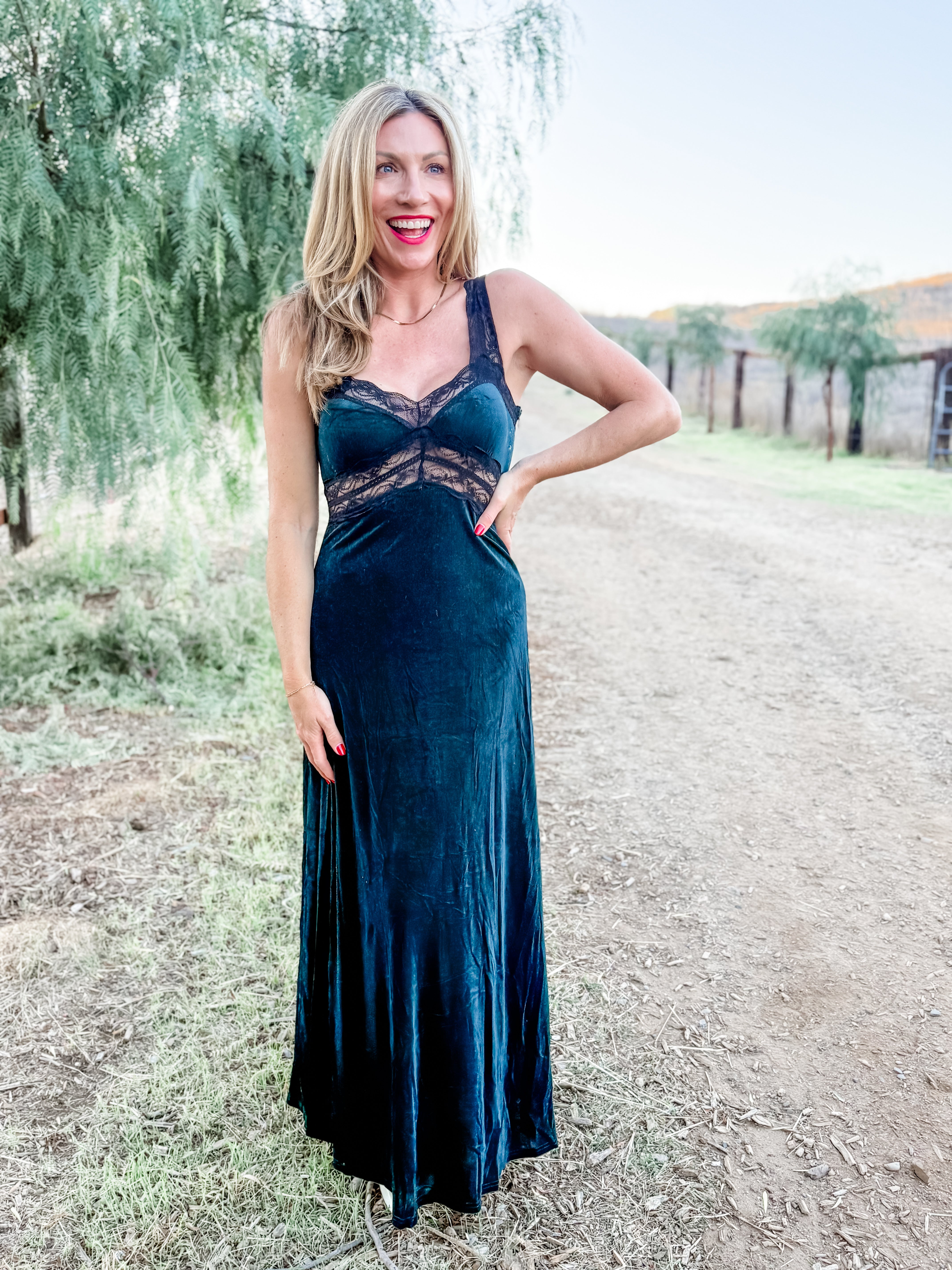 True Romantic Velvet Maxi Dress