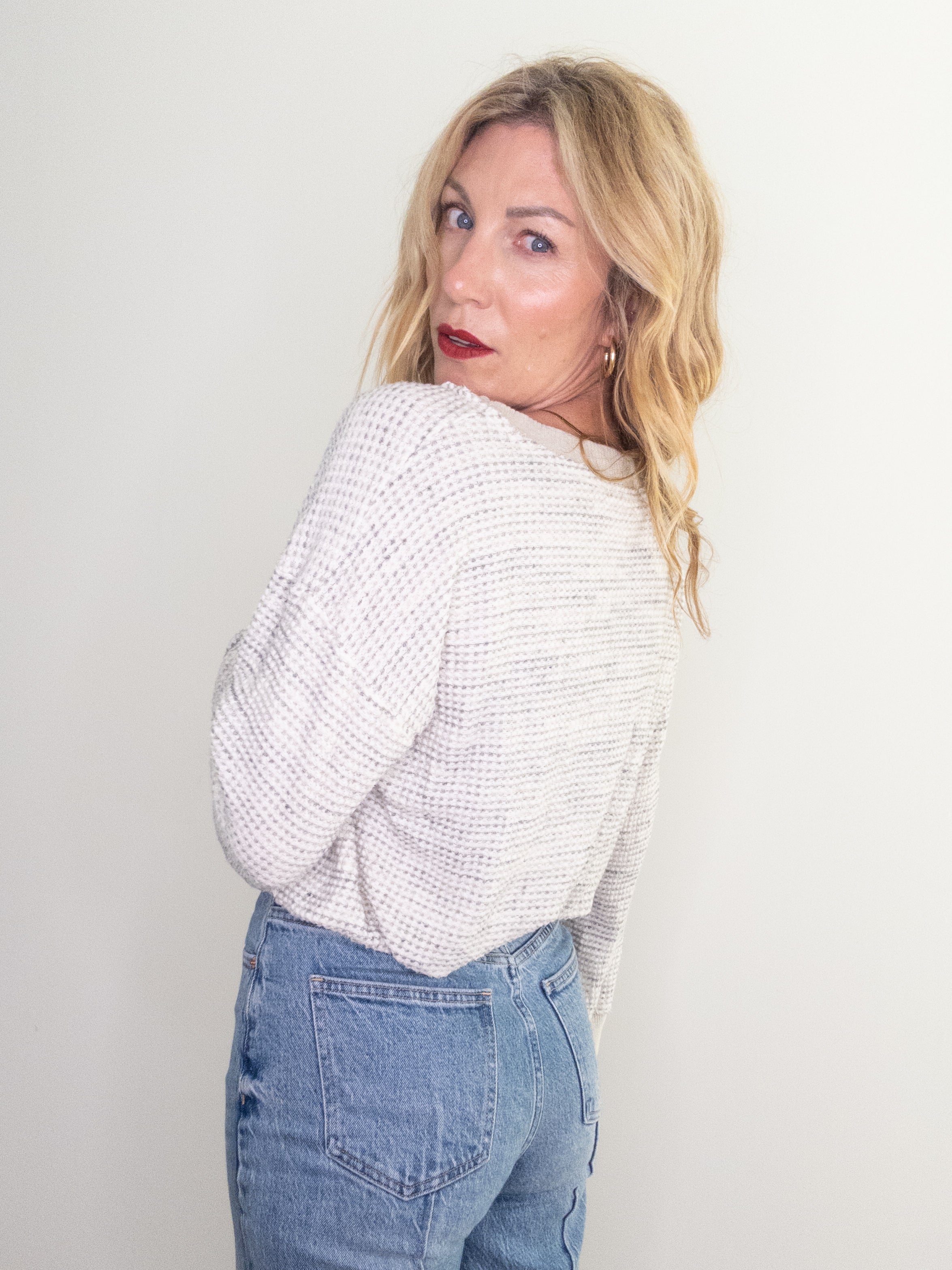 Project Social T Justina Brushed Thermal V Neck Pullover