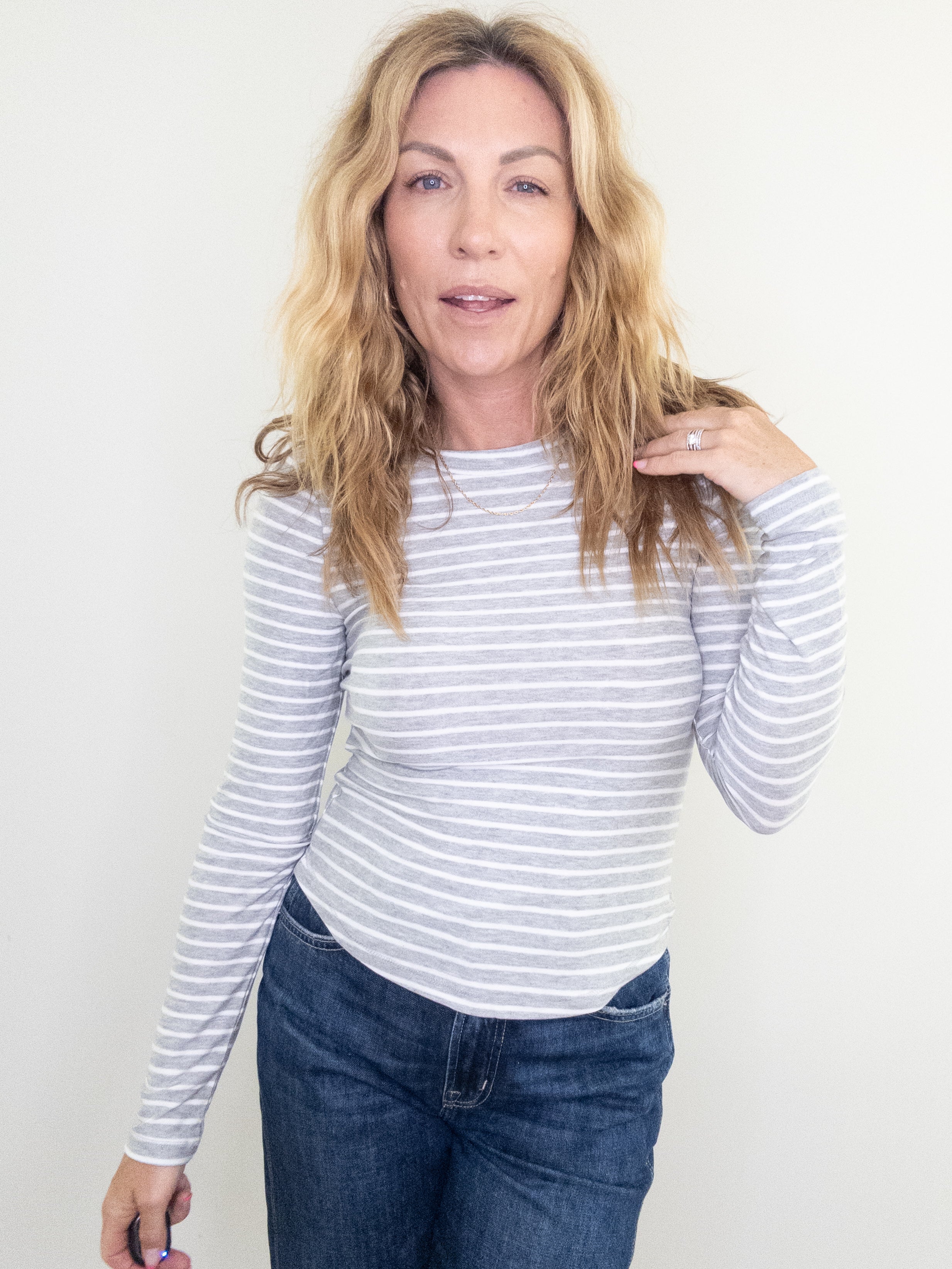 Project Social T Over And Out Striped Crew Neck Long Sleeve