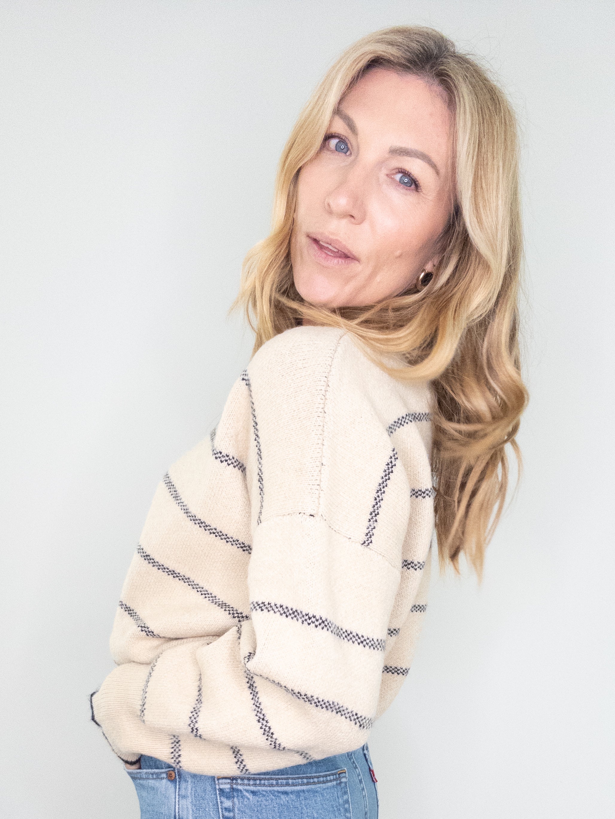 On The Right Track Striped Sweater