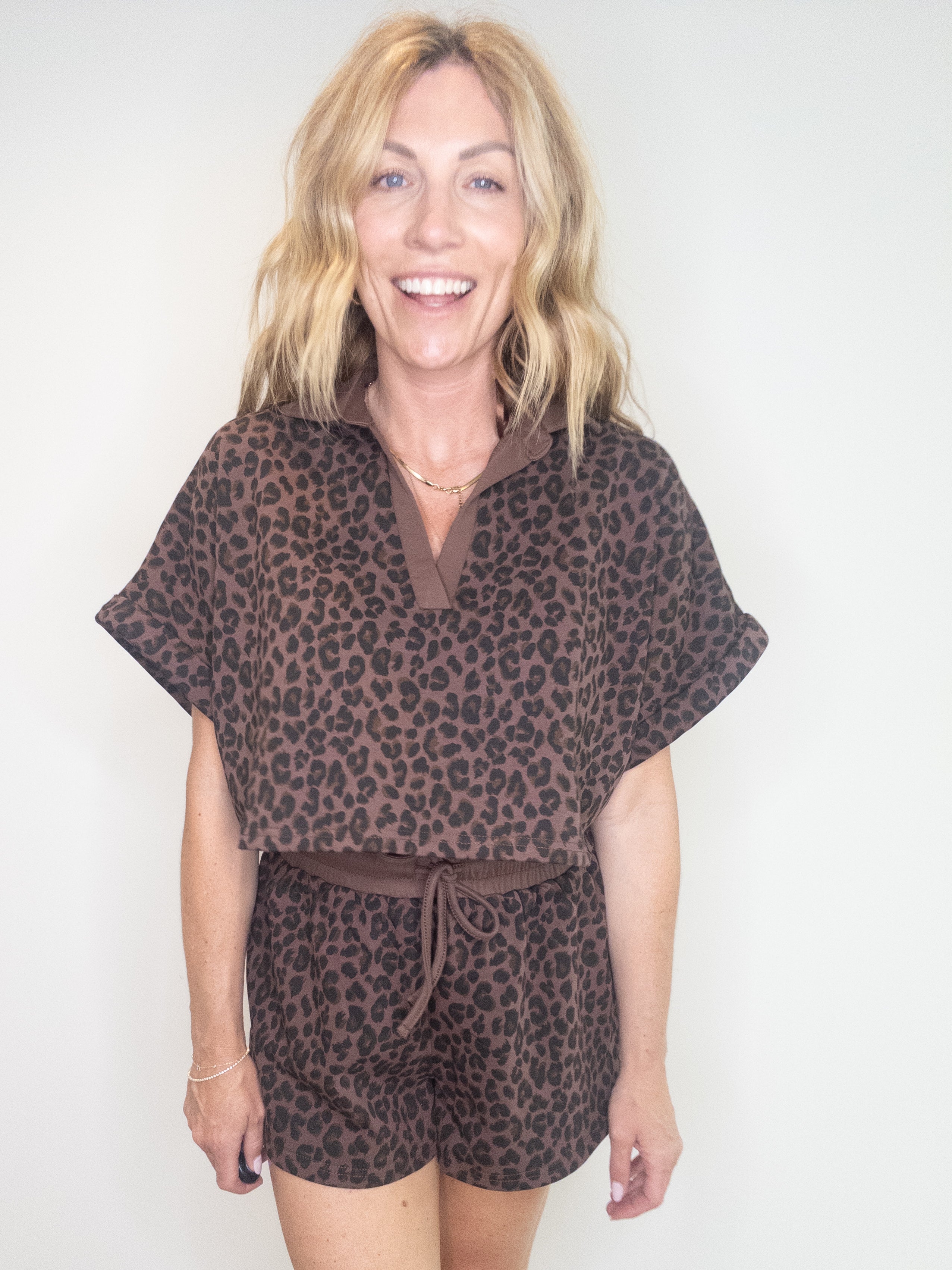 The Charlie Leopard Top and Shorts Set