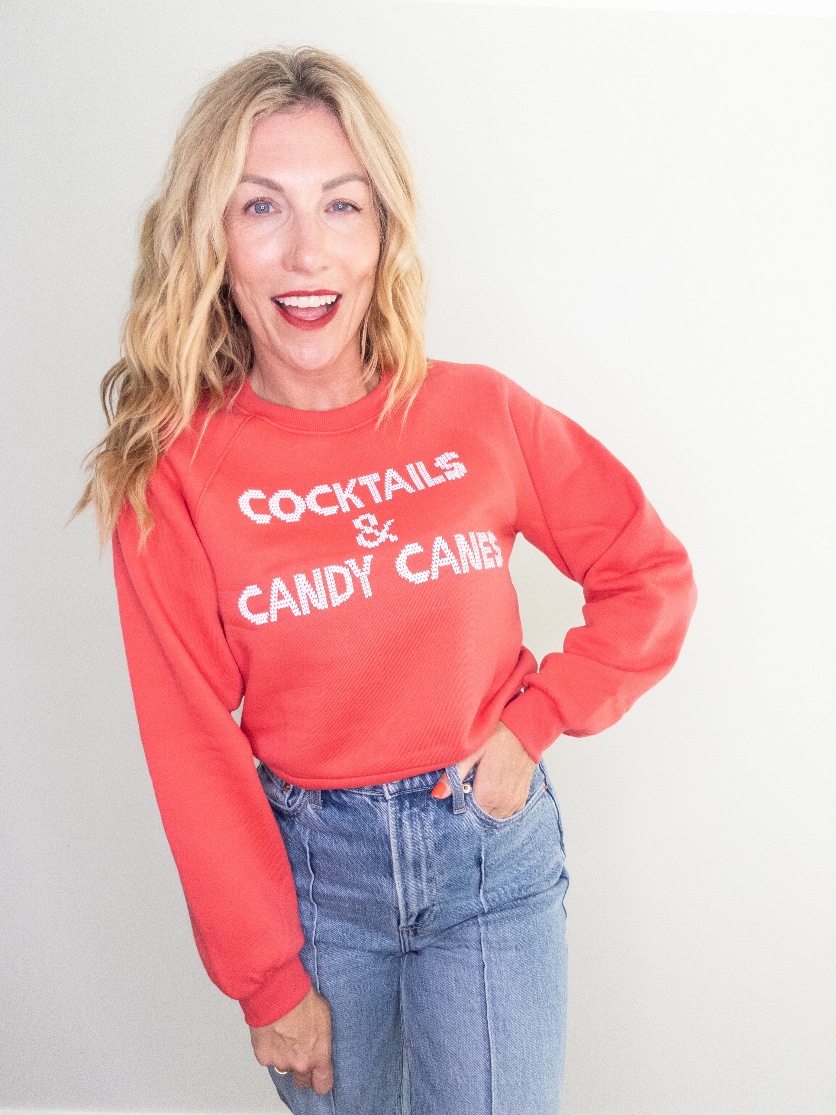 Project Social T Cocktails and Candy Canes Sweatshirt