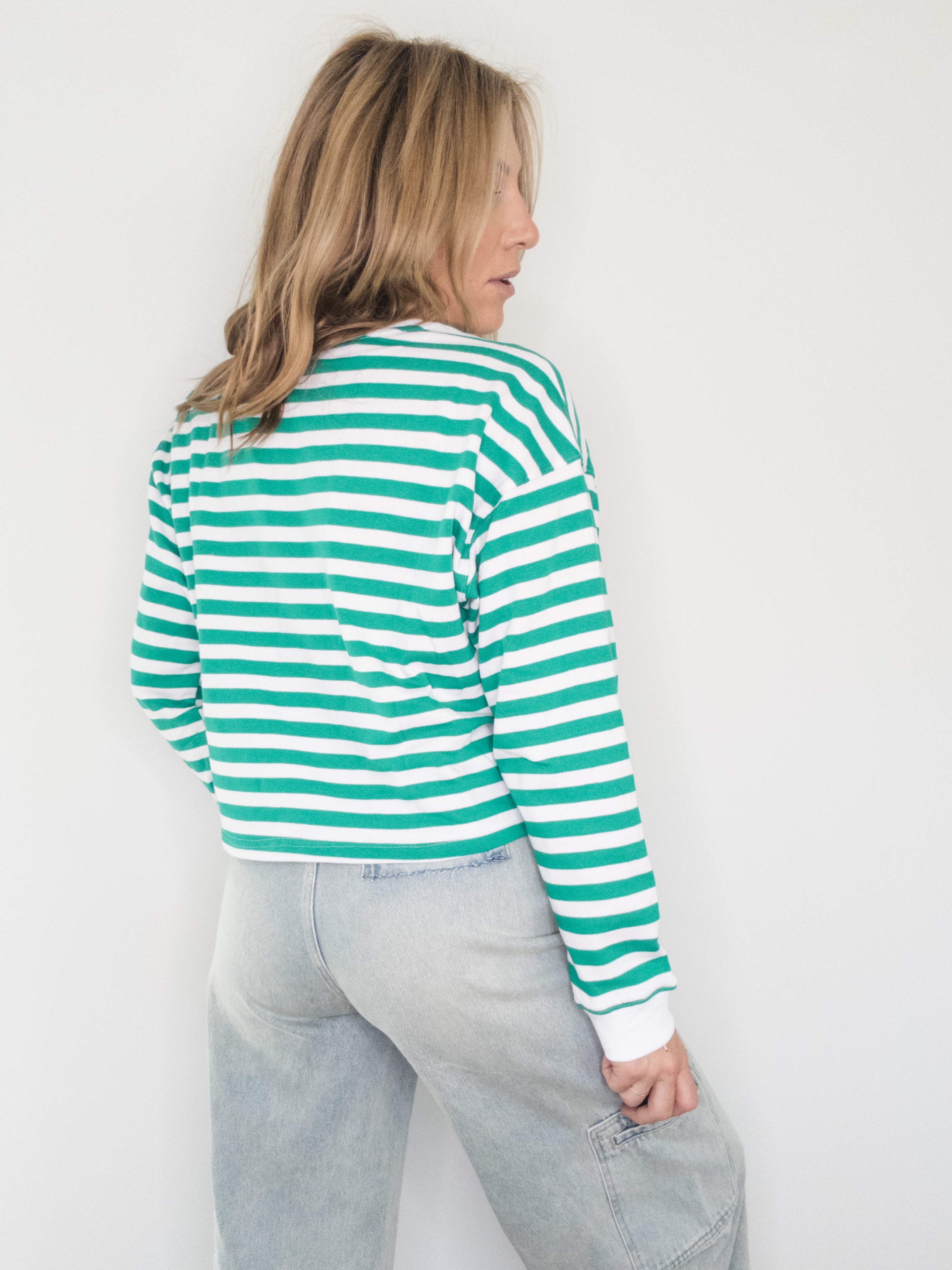 Winter Green Striped Shirt