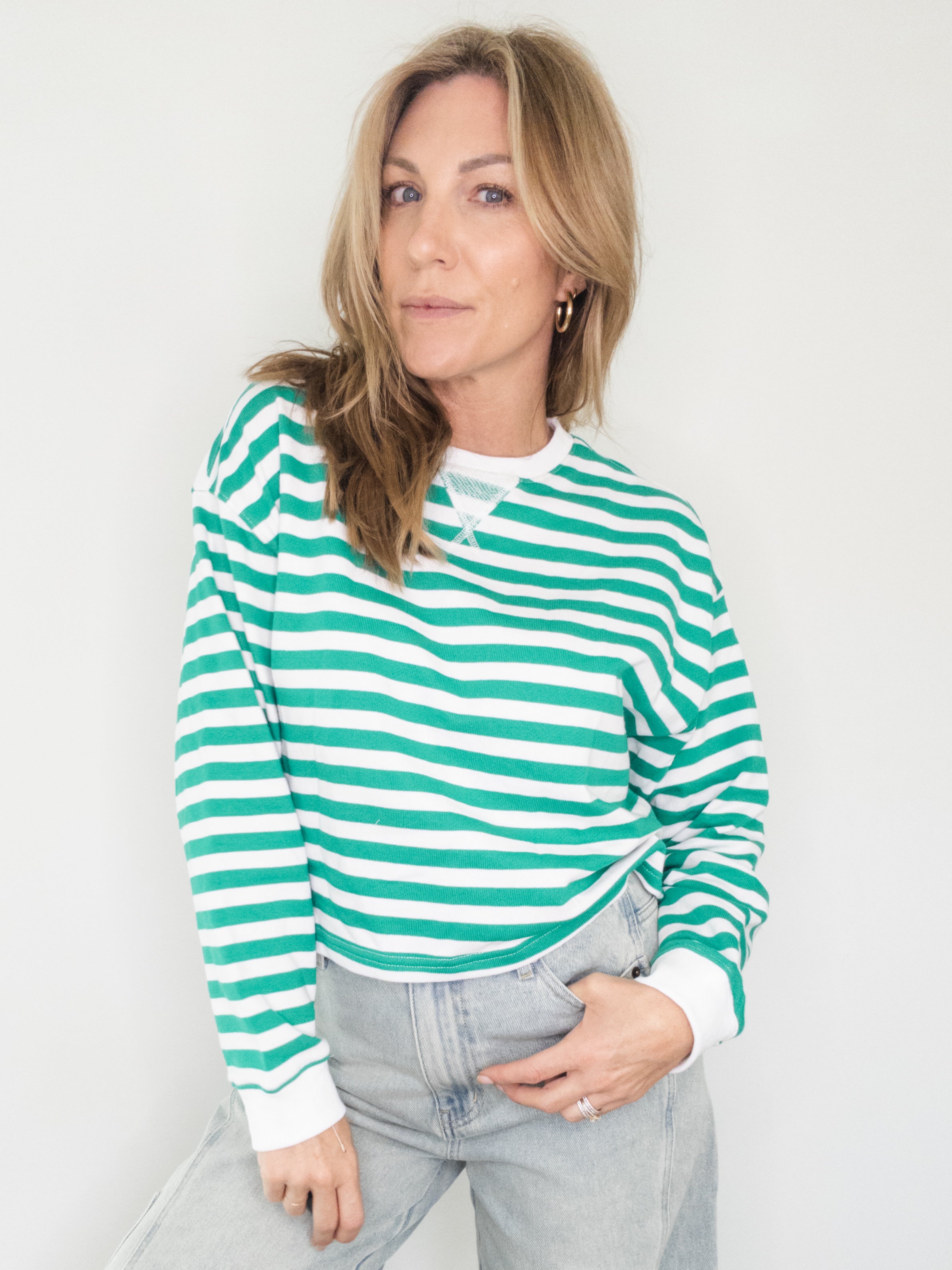 Winter Green Striped Shirt