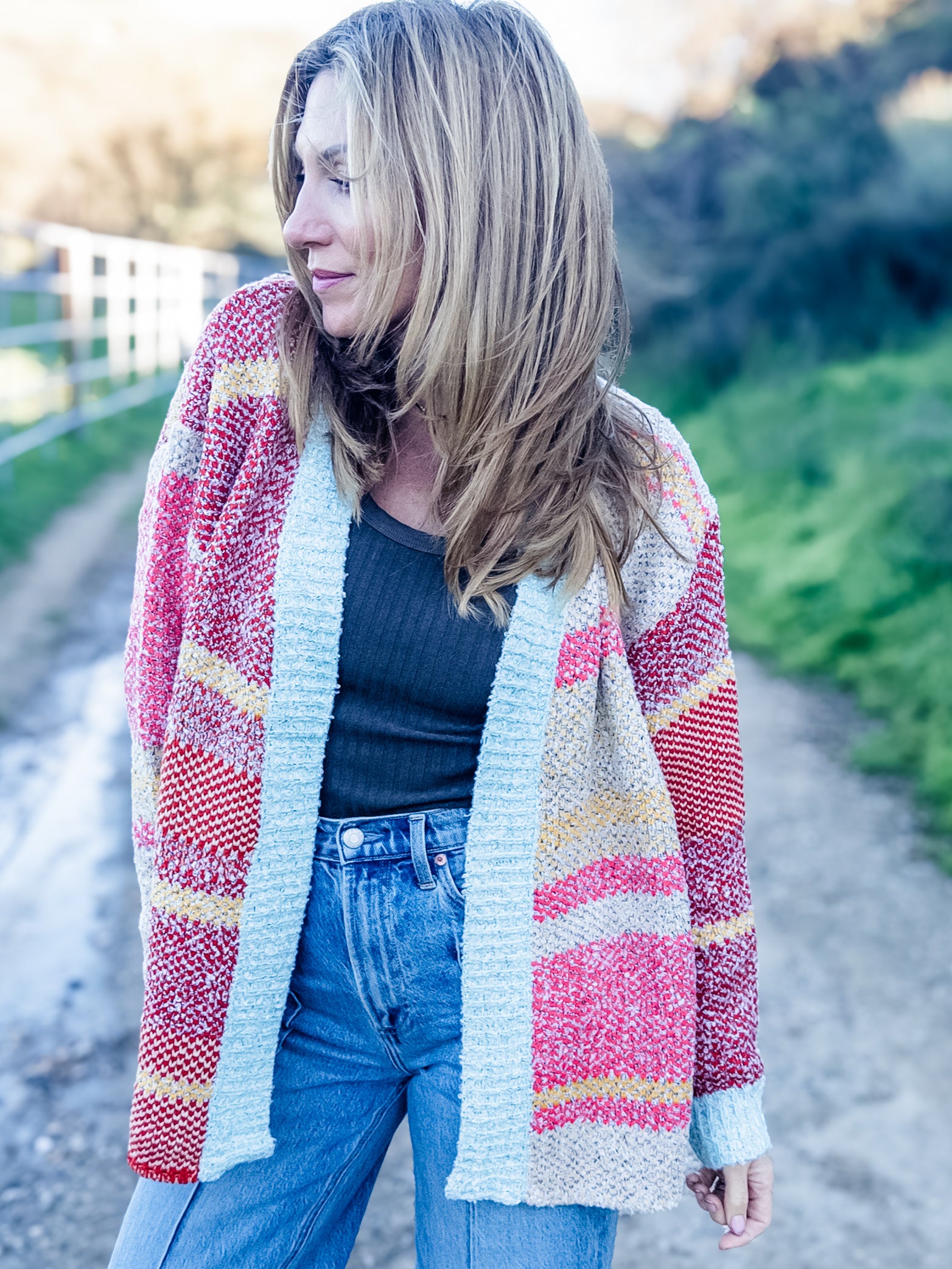 In The Sunset Colorblock Cardigan