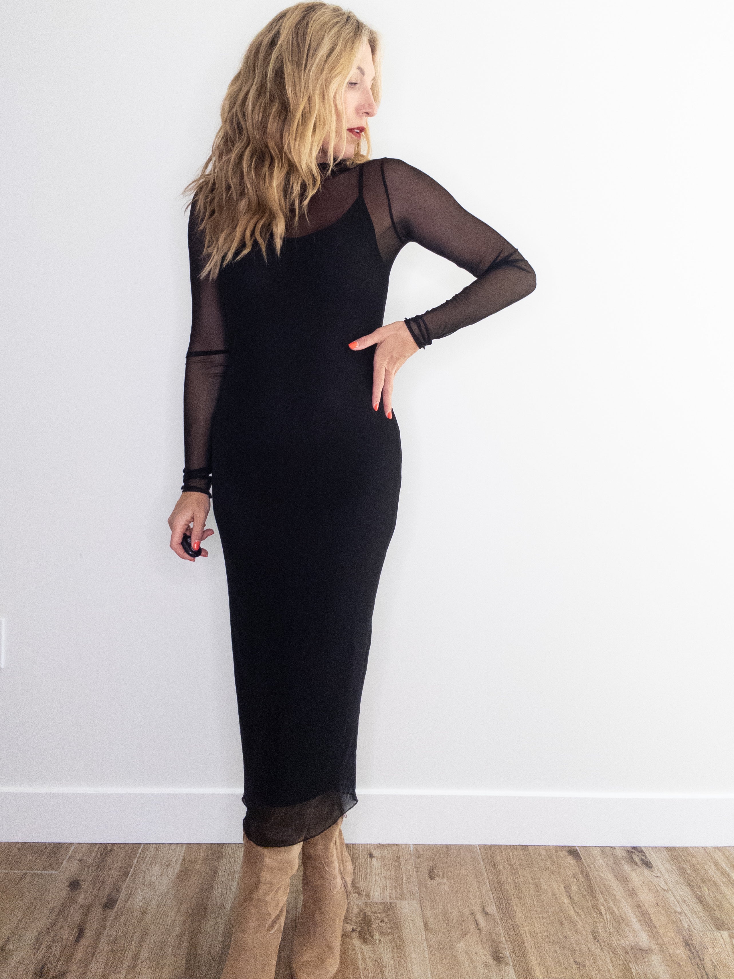 Project Social T Shibon Layered Mesh Dress