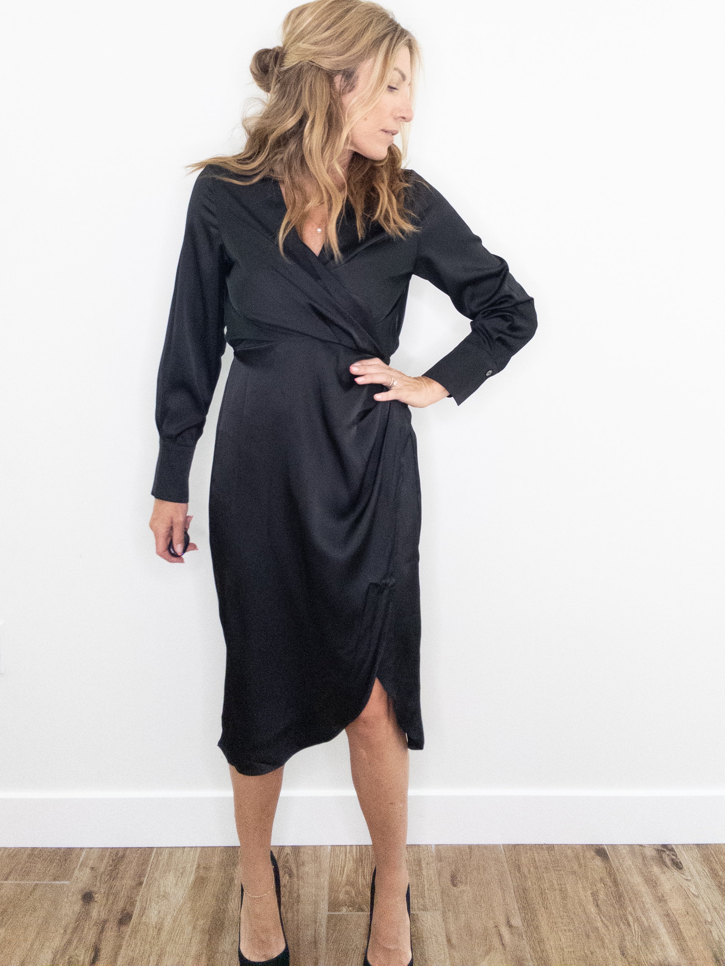 Satin Tulip Midi Dress