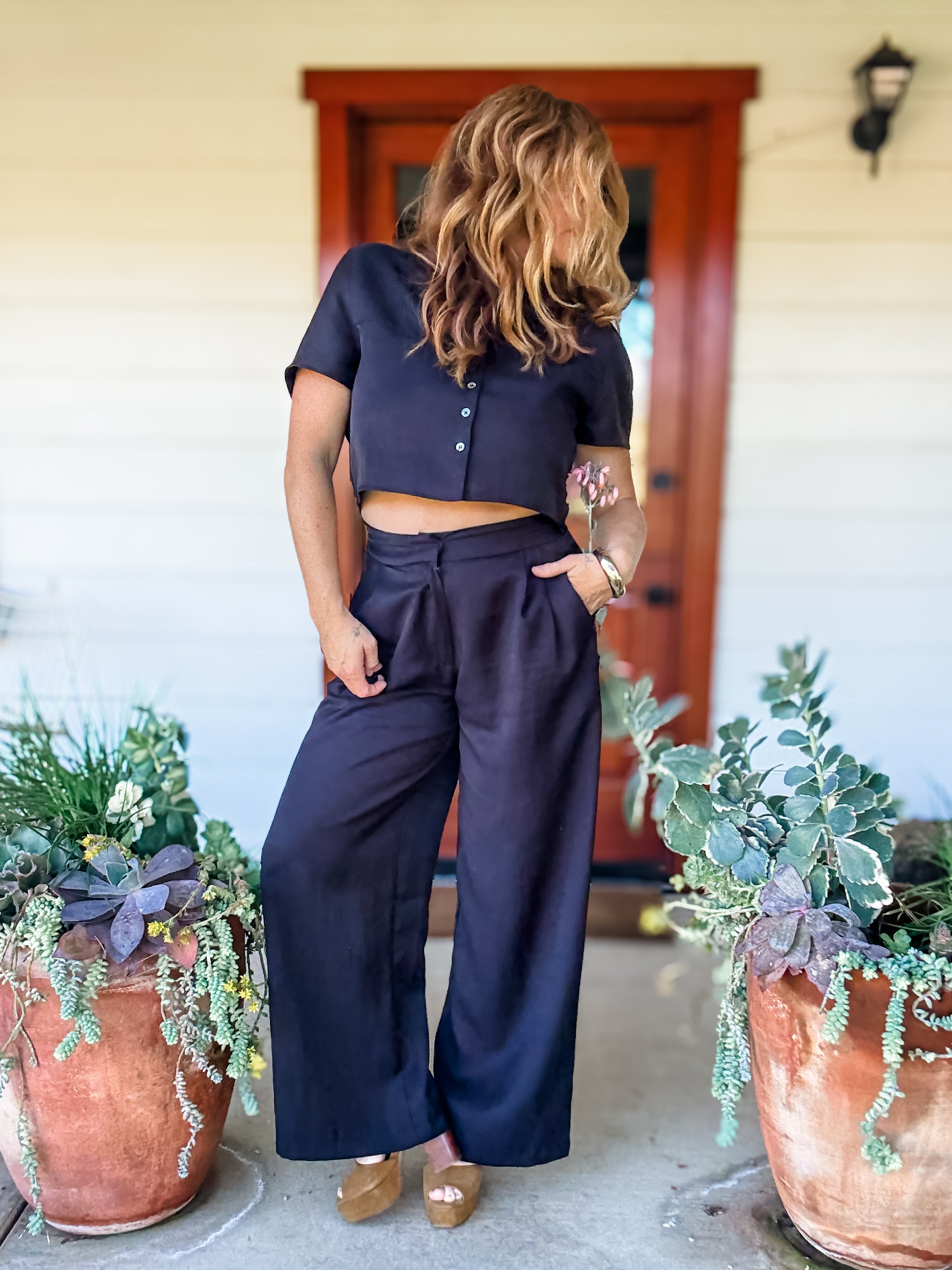 Madison Button Front Top