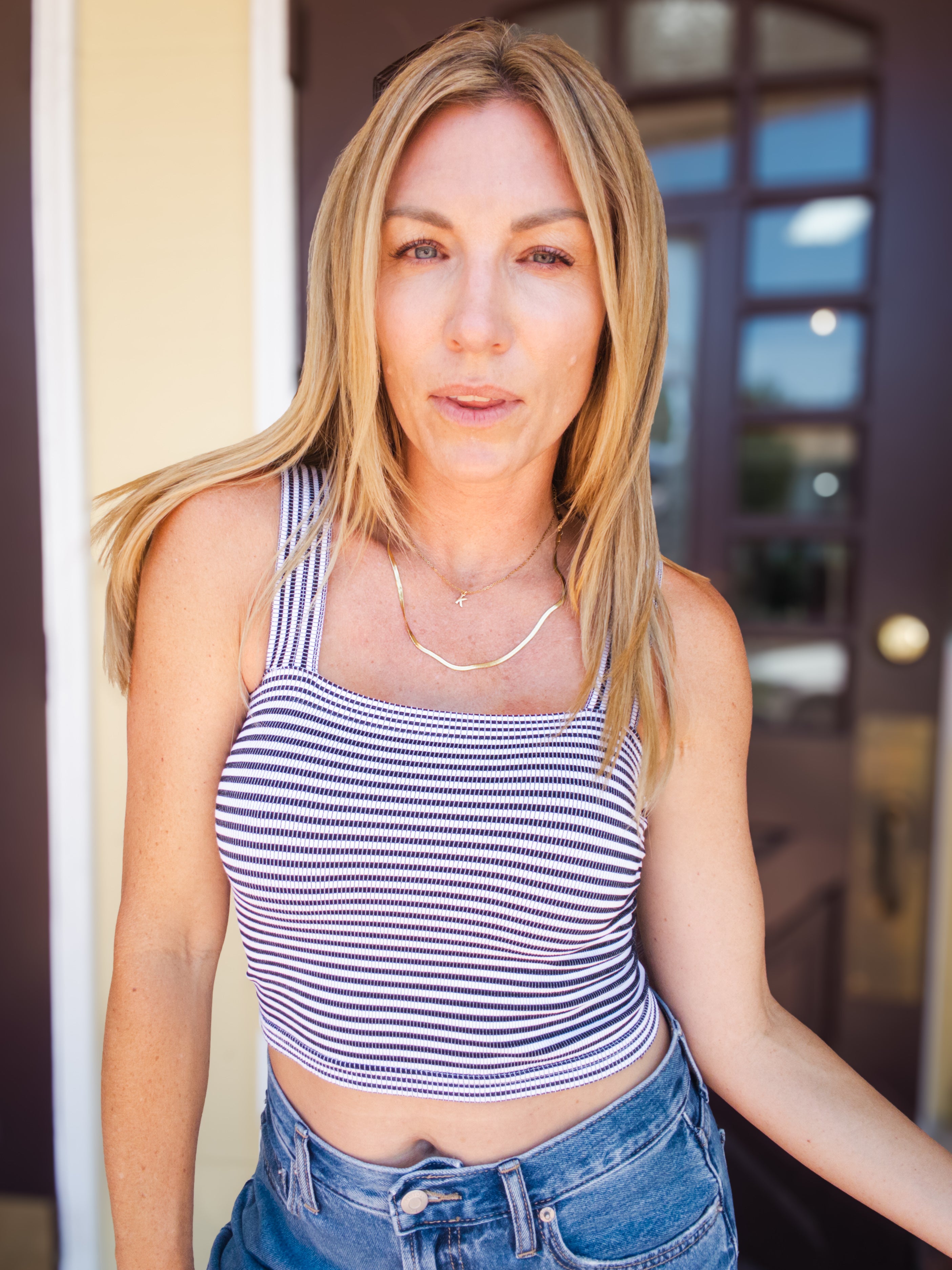 Modal Striped Square Top