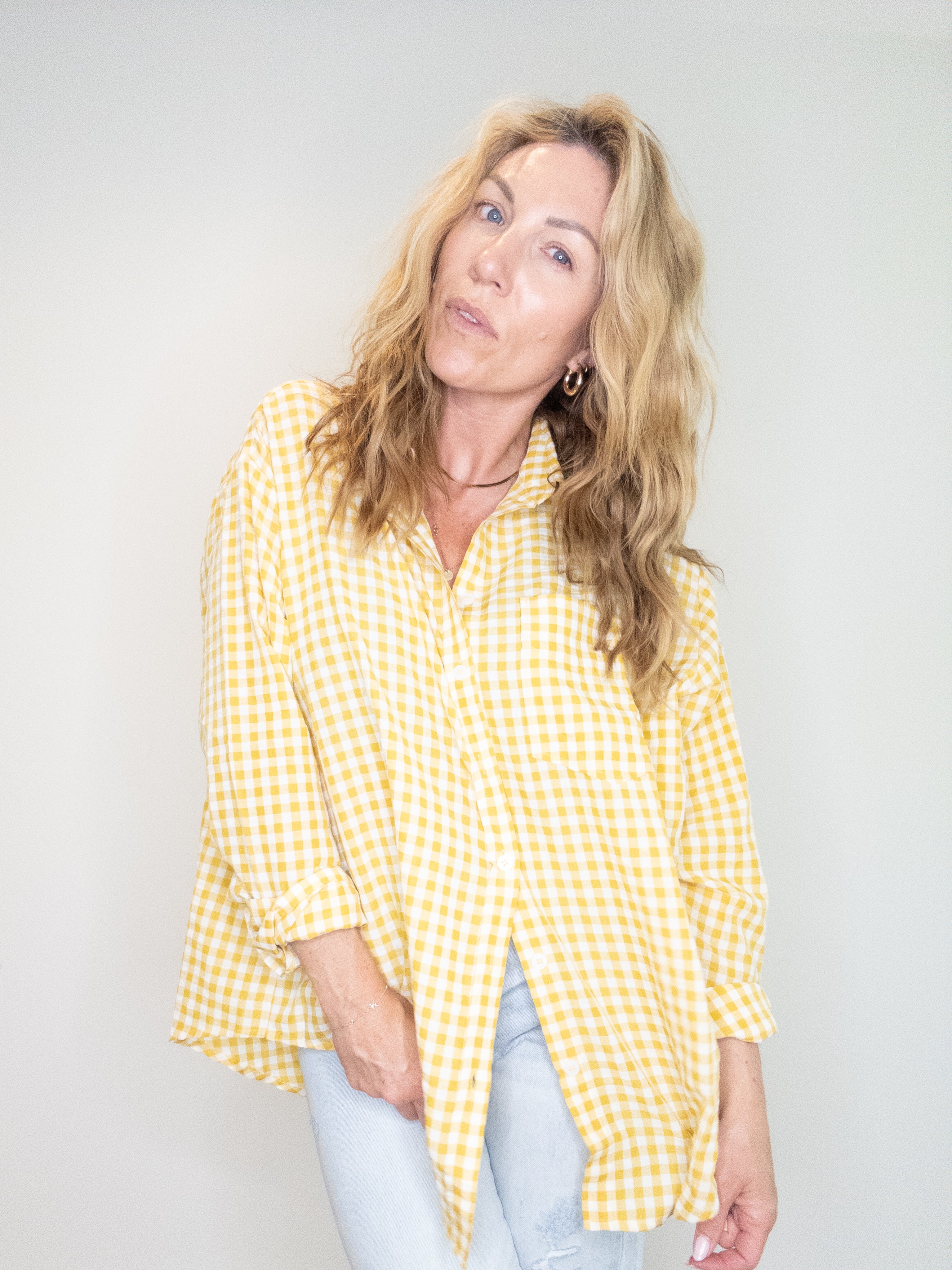 Fallen Leaf Gingham Long Sleeve