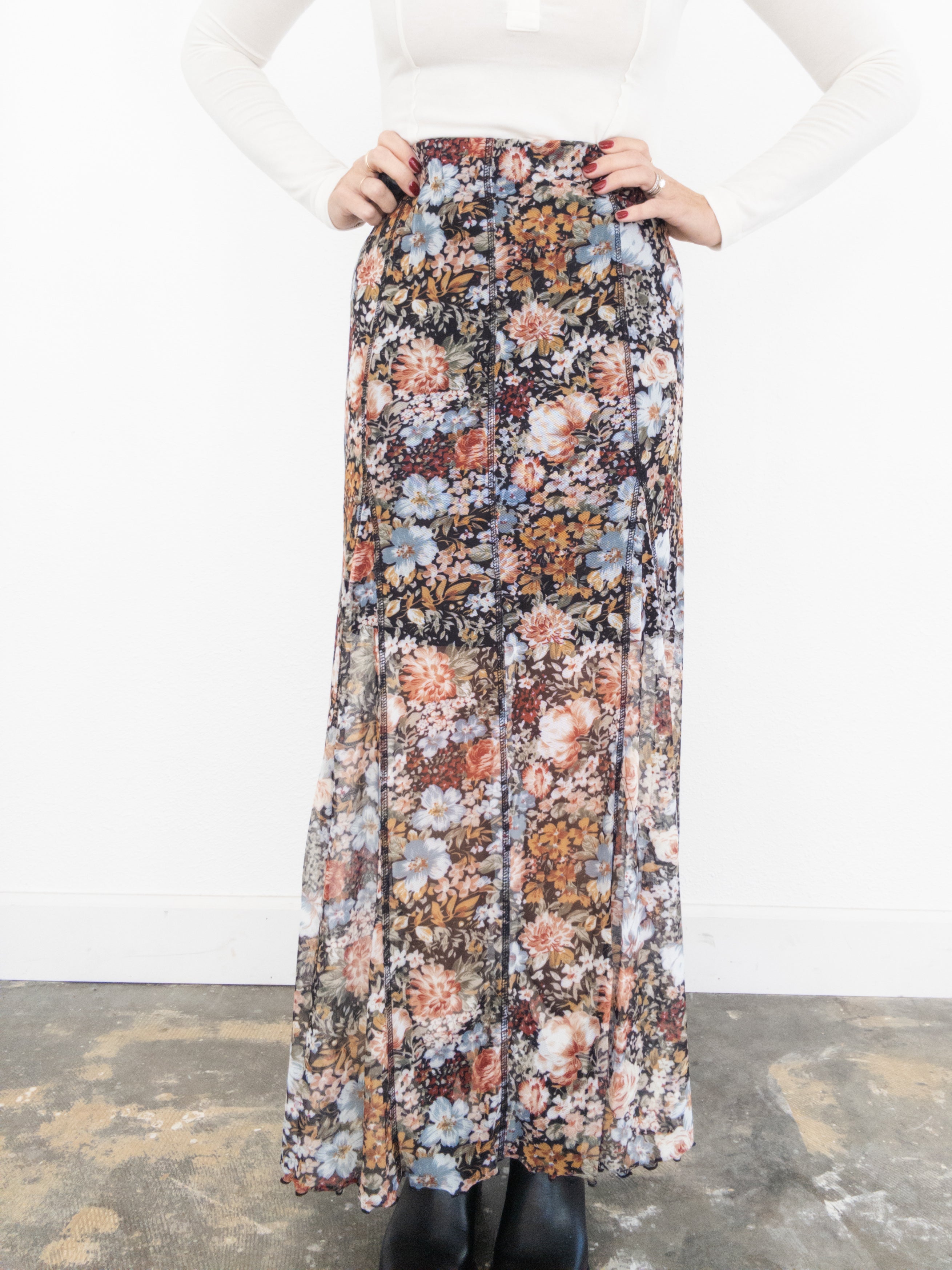 Autumn Florals Maxi Skirt