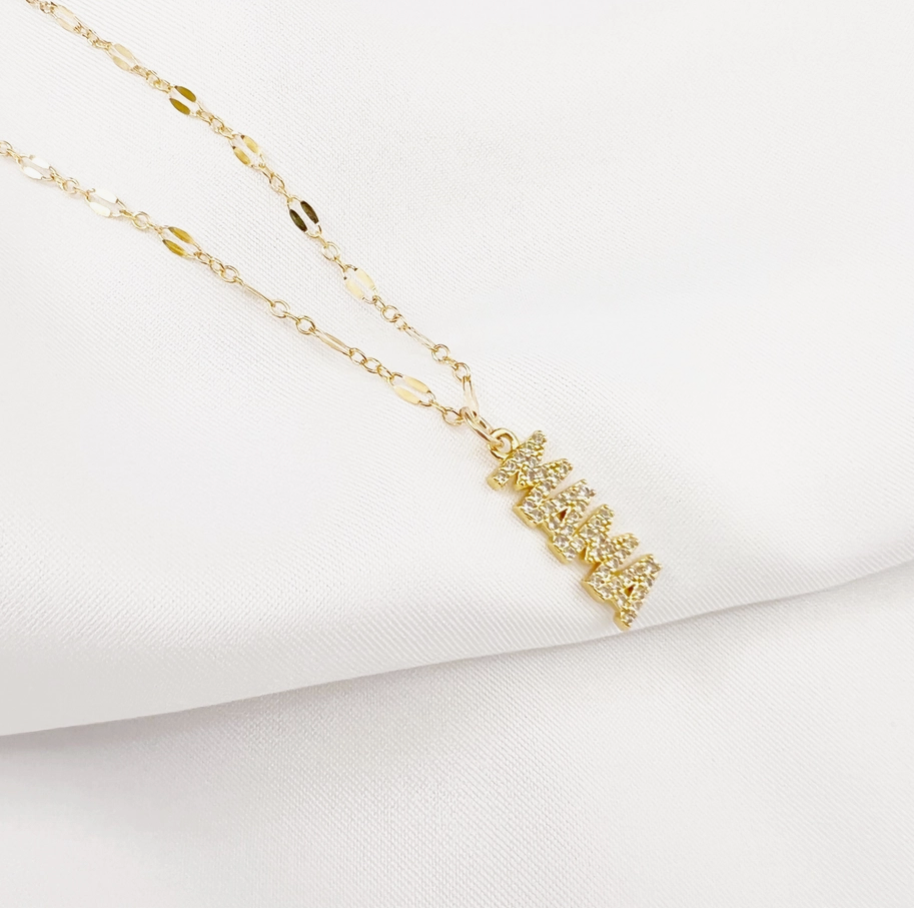MAMA Pave Necklace