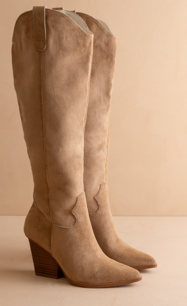 The Barcelona Knee High Western Boots