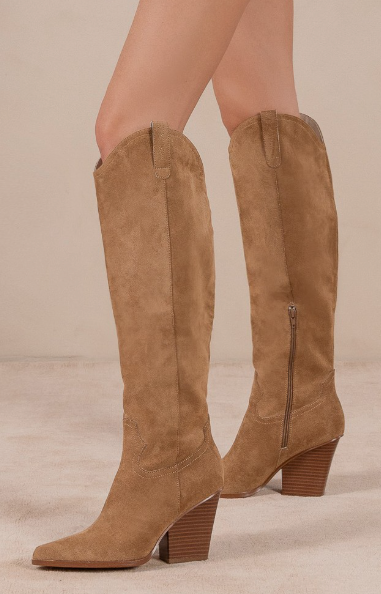 The Barcelona Knee High Western Boots