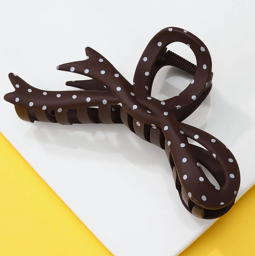 Polka Dot Bow Hair Clip