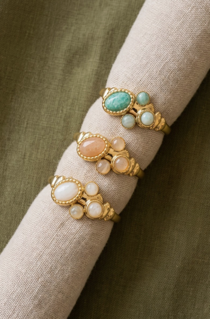 Stone Cluster Bypass Ring