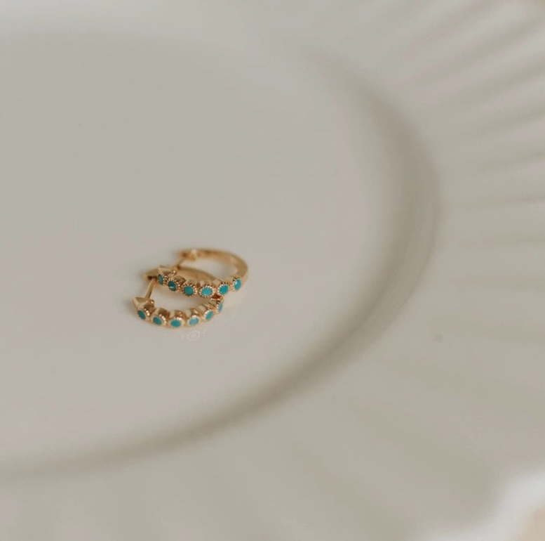 Gabby Turquoise Hoops
