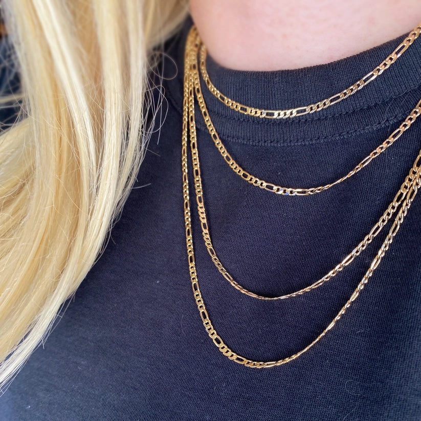 Flattened Figaro Chain Necklace