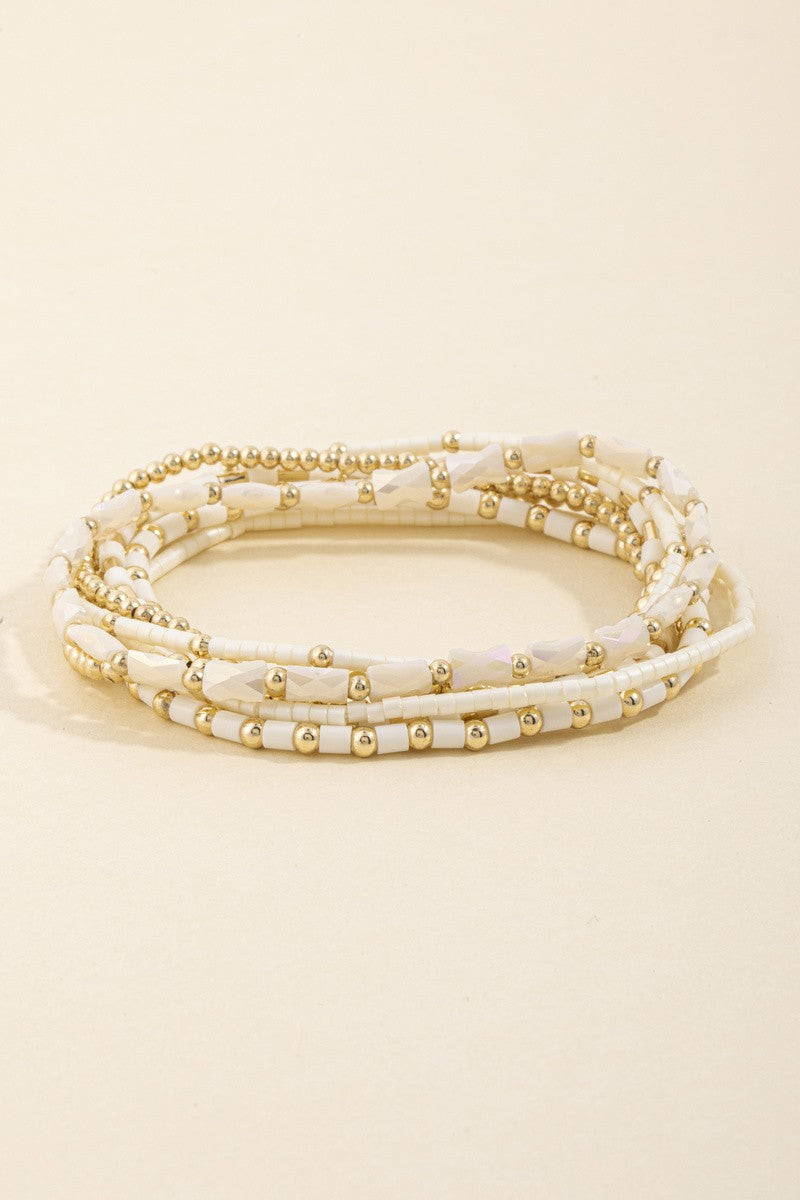 Beaded Heishi Stretch Bracelet Stack