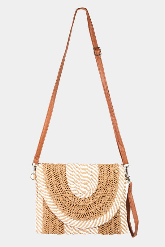 San Andres Striped Straw Clutch