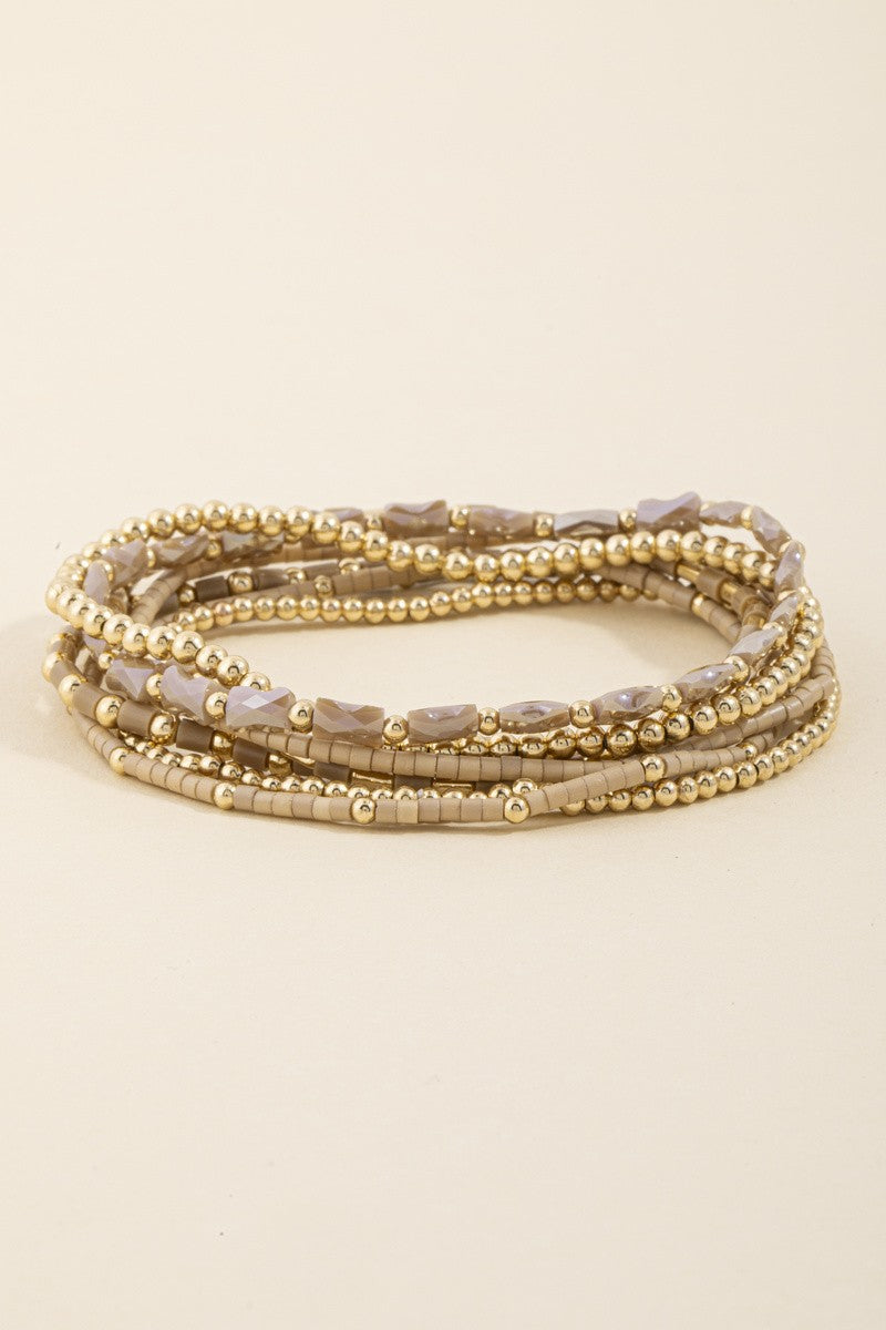 Beaded Heishi Stretch Bracelet Stack