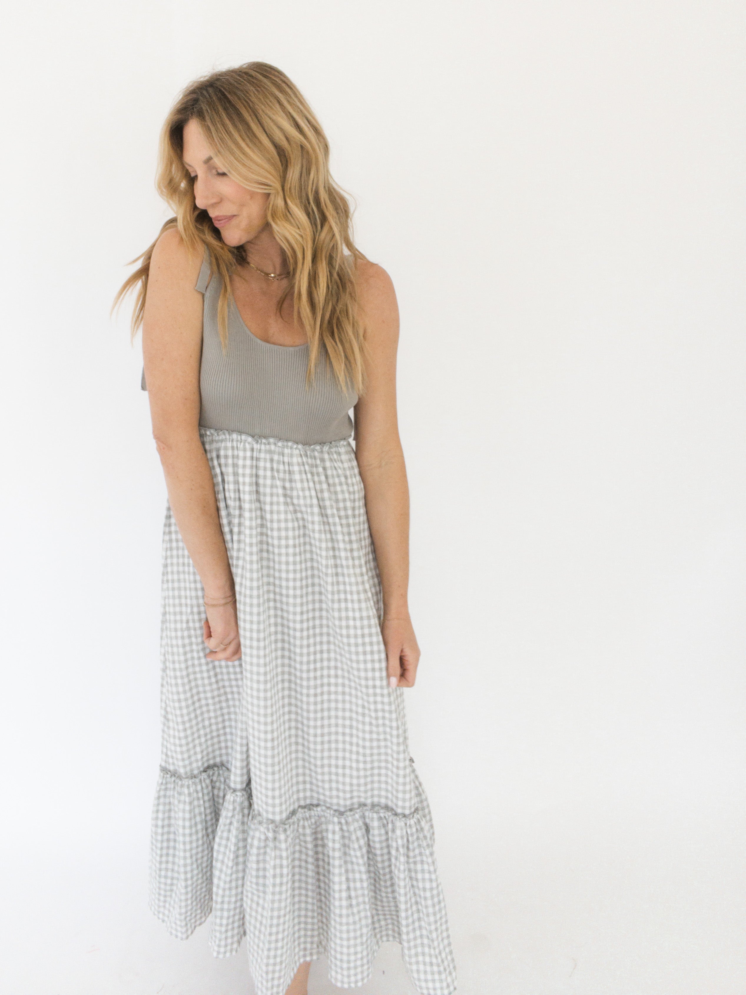 Nothing Compares Gingham Midi Dress
